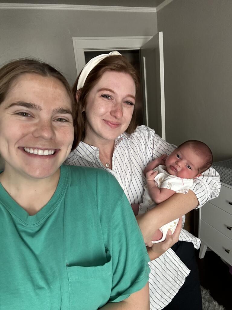 Hannah and Ashlyn together with Ashlyn's daughter Eleanor.